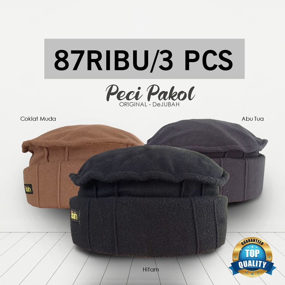 PAKET 3 PCS / Peci Dejubah / Peci Sholat Peci Pakol Taliban / Peci Kopiah Taliban Afghanistan / Peci