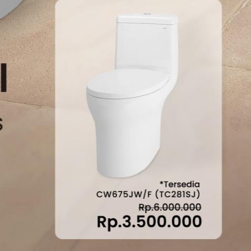 Kloset ONE PIECE TOILET Closet TOTO CW675J - STANDARD