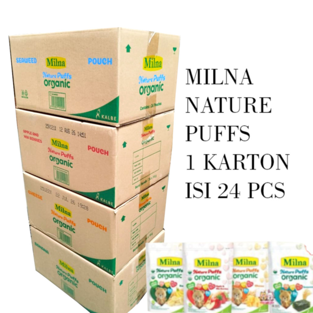 PER KARTON Milna Nature Puff Organic Isi 24 PCS 4 15gr