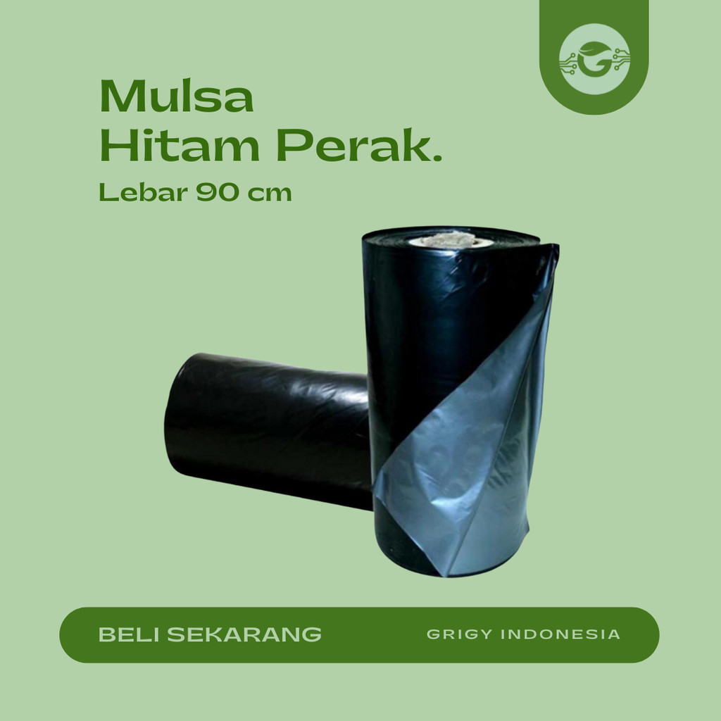 MULSA PLASTIK HITAM PERAK TANAMAN UK 90 CM per 1 KG