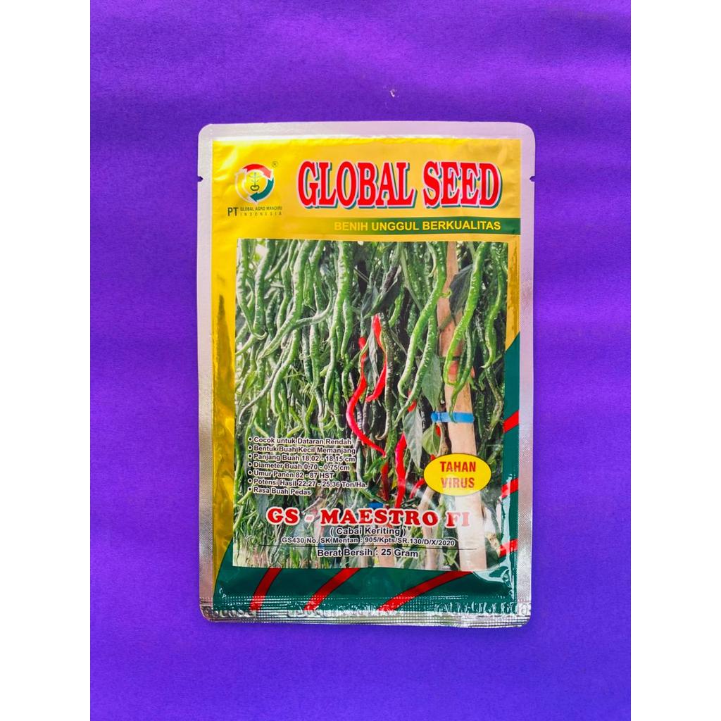 Benih Cabe Keriting Sumatera Tahan Virus dataran rendah GS MAESTRO isi 25gr dr Global Seed