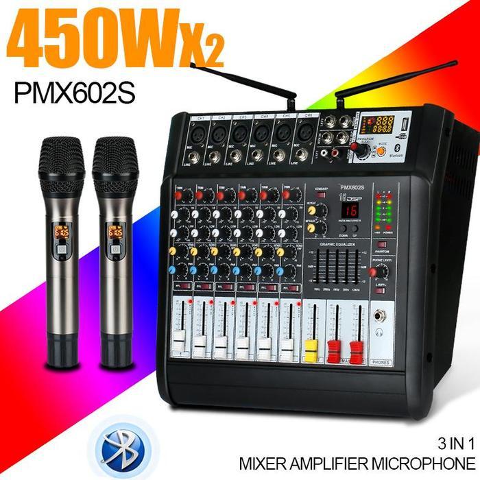 PMX602 Audio mixer Power amplifier wireless microphone 3 in 450W - PMX602S