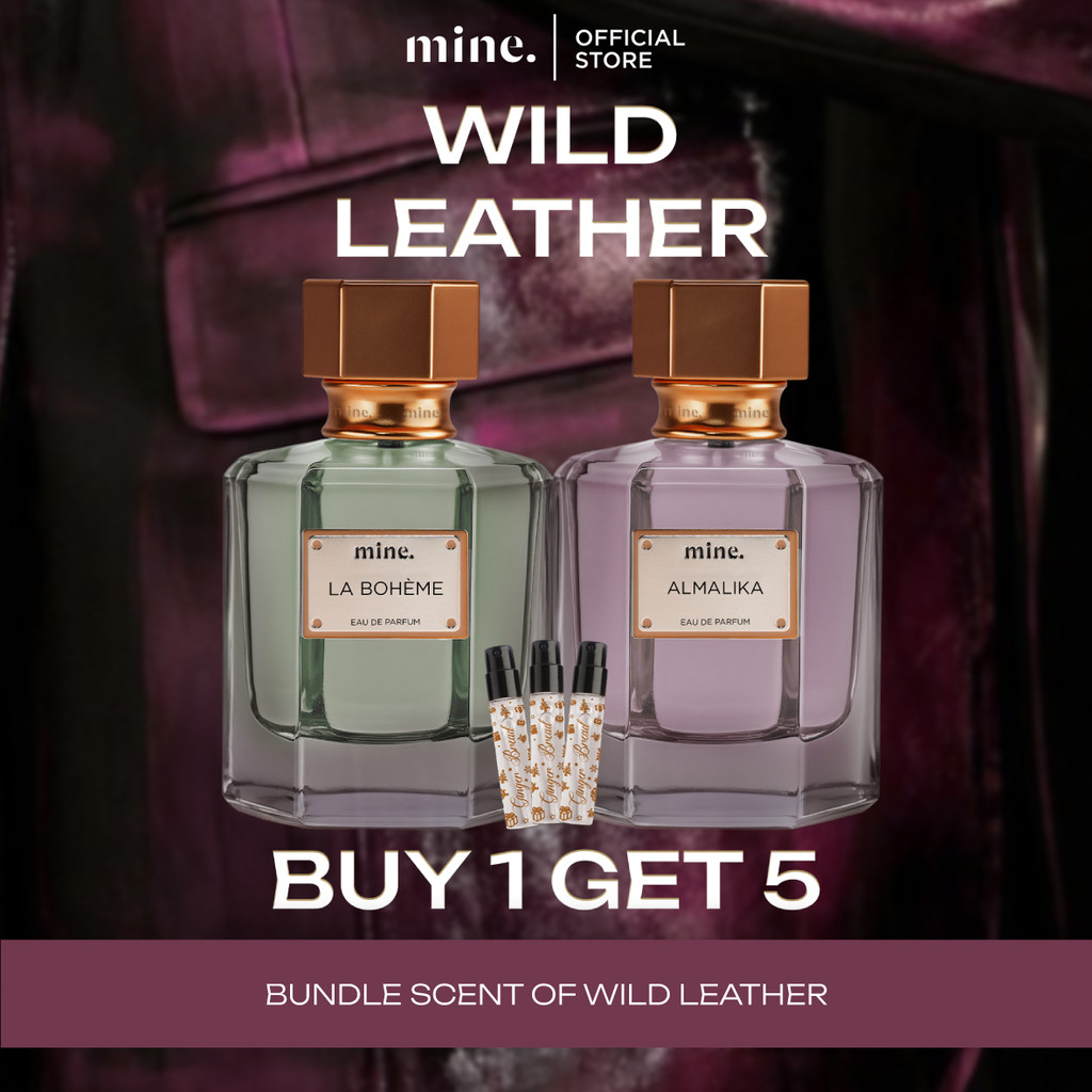 Mine Perfumery Wild Leather - Buy 1 Get 5 | Bundling La Boheme & Almalika 50  ml Free 3 Vial