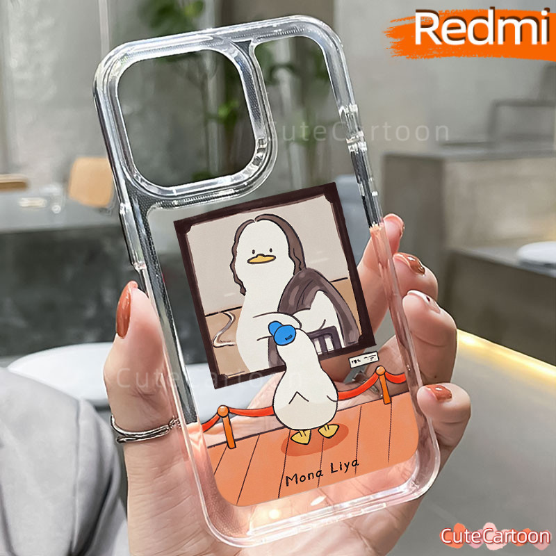Lucu Mona-Lisa-Duck PC Case Redmi Note-13 Pro Redmi 12 13C 9C 12C 10C A3 10A 13 11 9 10 Glossy Cowok