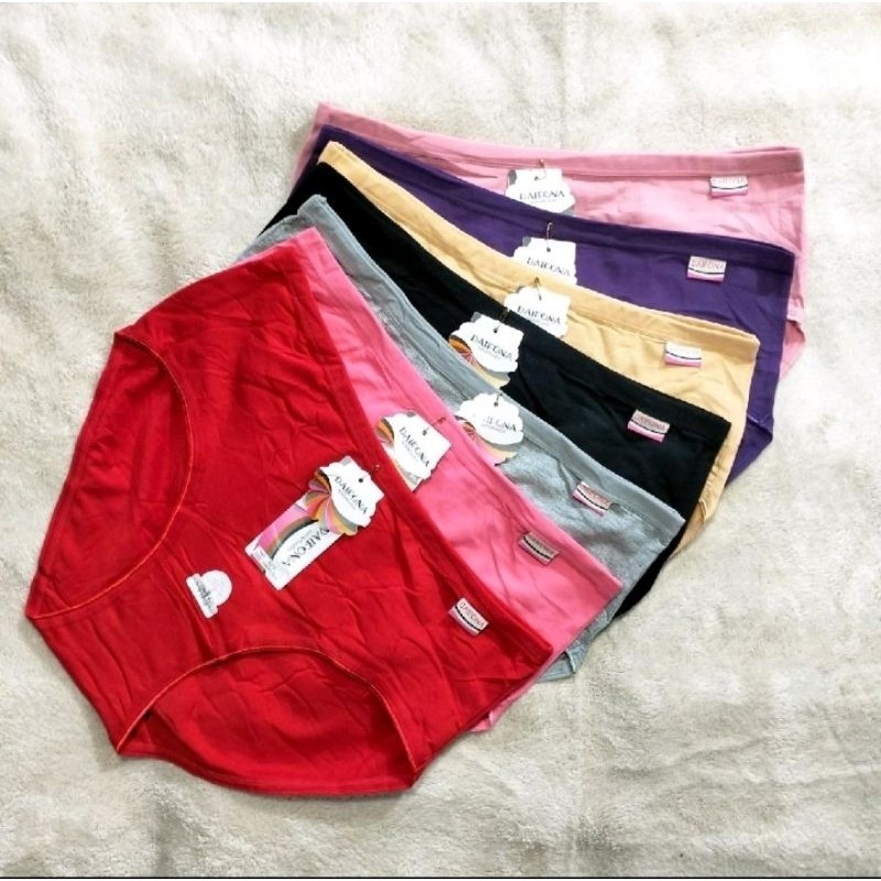 PROMO6 PCS CD DAIFONA 5070 Celana Dalam Wanita Bahan Katun Motif PolosTERLARIS