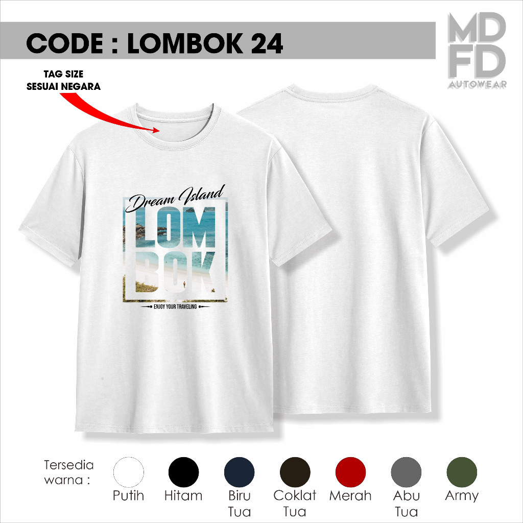 kaos distro88 oleh oleh lombok kaos souivenir lombok mandalika tshirt lombok island Premium