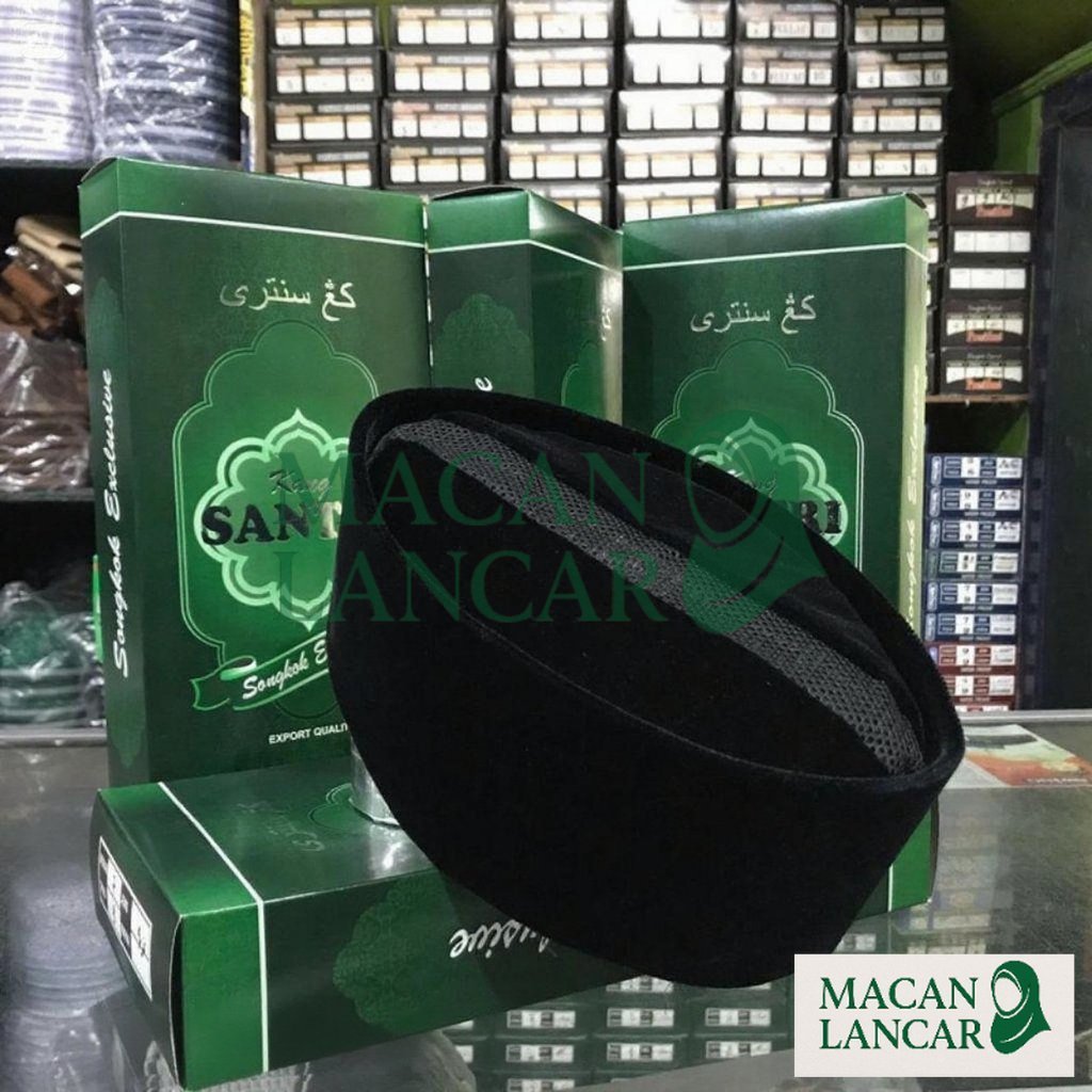 songkok kopyah kang santri model ac tengah tinggi 8 9 10 exclusive peci kang santri kopiah