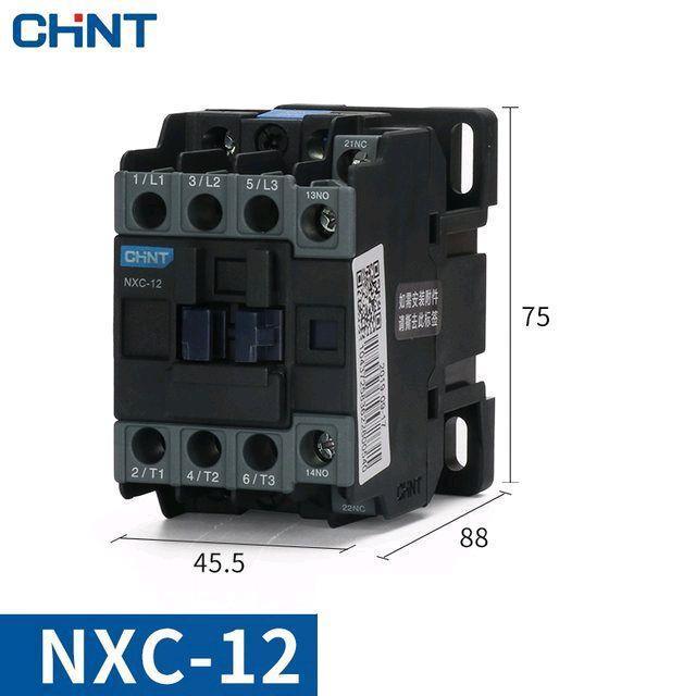 Kontaktor CHINT NXC-12 5.5kW 3P Contactor 1NO 1NC AC1 : 20A, AC3 : 12A Tiga Phase