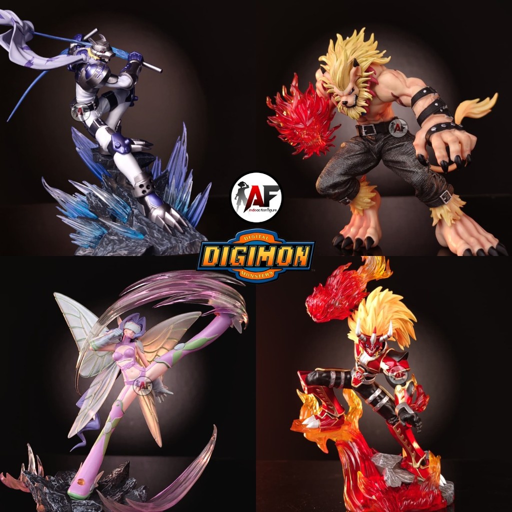 Statue Action Figure Digimon Wolfmon, Fairymon, Agnimon JSC Studio , Leomon Soar Studio Design Recas