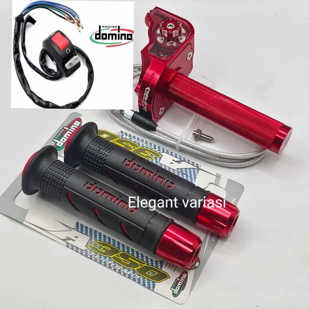 Paket 3in1 Gas spontan Acerbis + Handgrip sisik Dominol + Jalu stang Gas spontan kontan Acerbis full