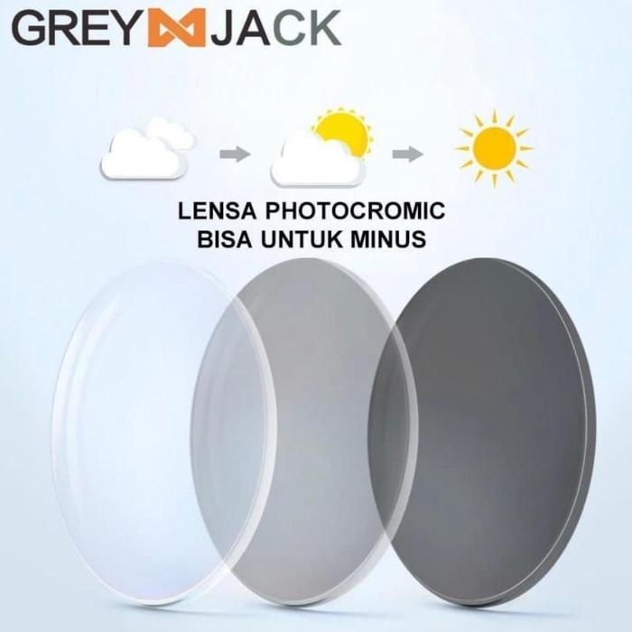 Lunav Style Lensa Antiradiasi Photocromic MNS Glasses - Photocromic Grey, Normal