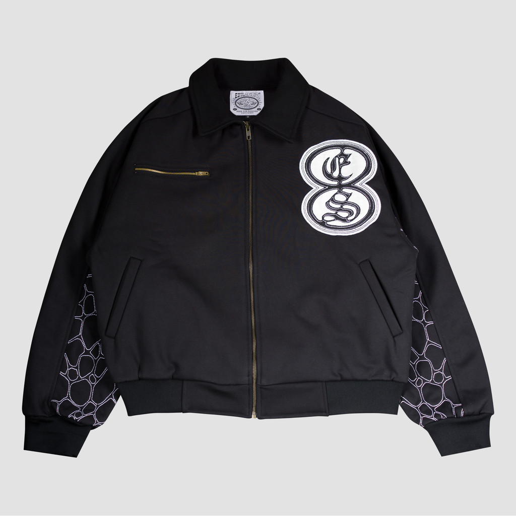 EVILSPIRIT VARSITY JACKET - MEDELIN BLACK UNISEX