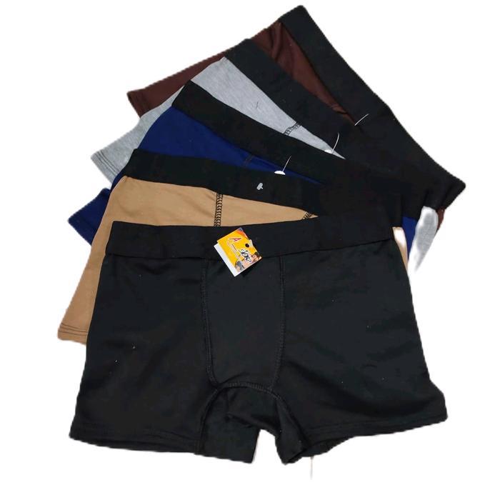 5 Pcs Celana Dalam Anak Laki Laki Boxer Remaja Tanggung fashion Motif Polos Katun Celana Dalam Pria 