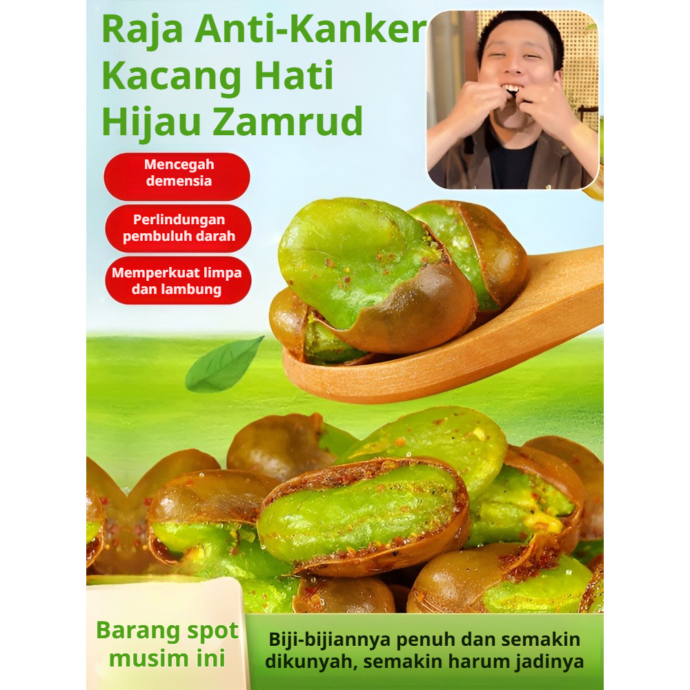 Kacang Broadheart Hijau Asli Yunnan - Camilan Renyah Pedas Wasabi & Kacang Tanah Goreng - Cemilan Ma