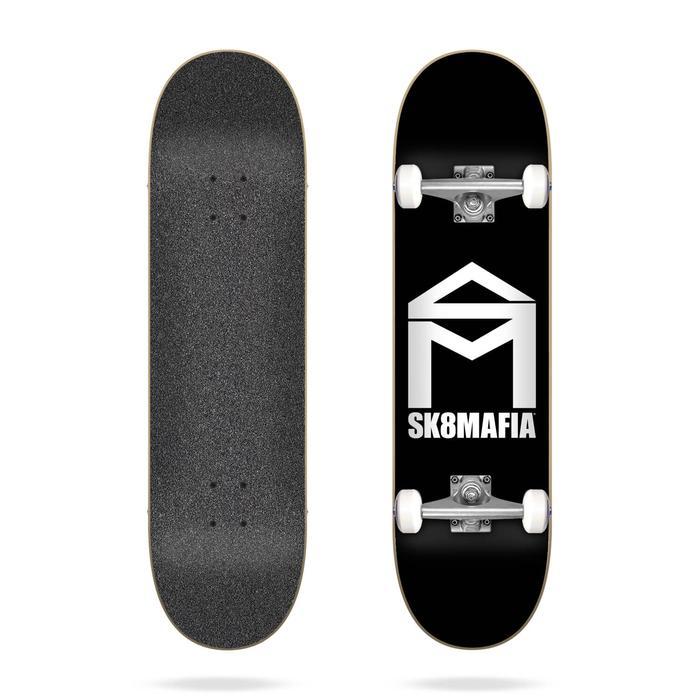 SK8MAFIA HOUSE LOGO BLACK COMPLETE SKATEBOARD DECK - 7.75"