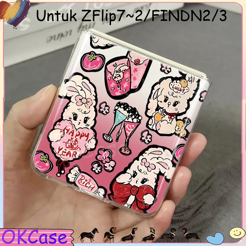 Casing HP Lipat Samsung Z Flip & OPPO N Flip Aesthetic Elegan | Z Flip 7 6 5 4 3 2 F7070 F711 W23 W2