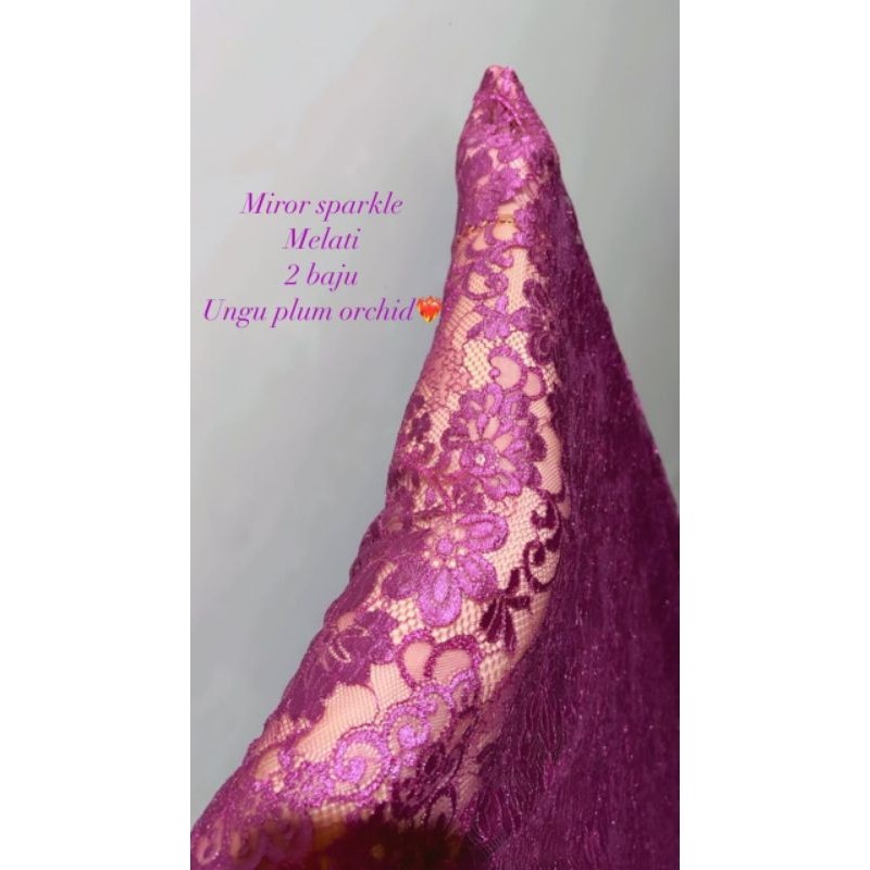 kain kebaya Bali brokat metalik mirror sparkle 2 baju dewasa