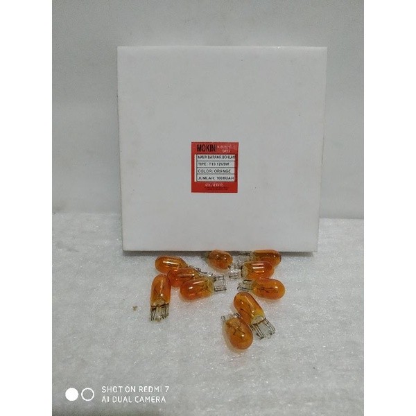 BOHLAM SENJA/BOHLAM TANCAP/BOHLAM COLOK T10 ORANGE MOKINI 12V 5WATT [K3]