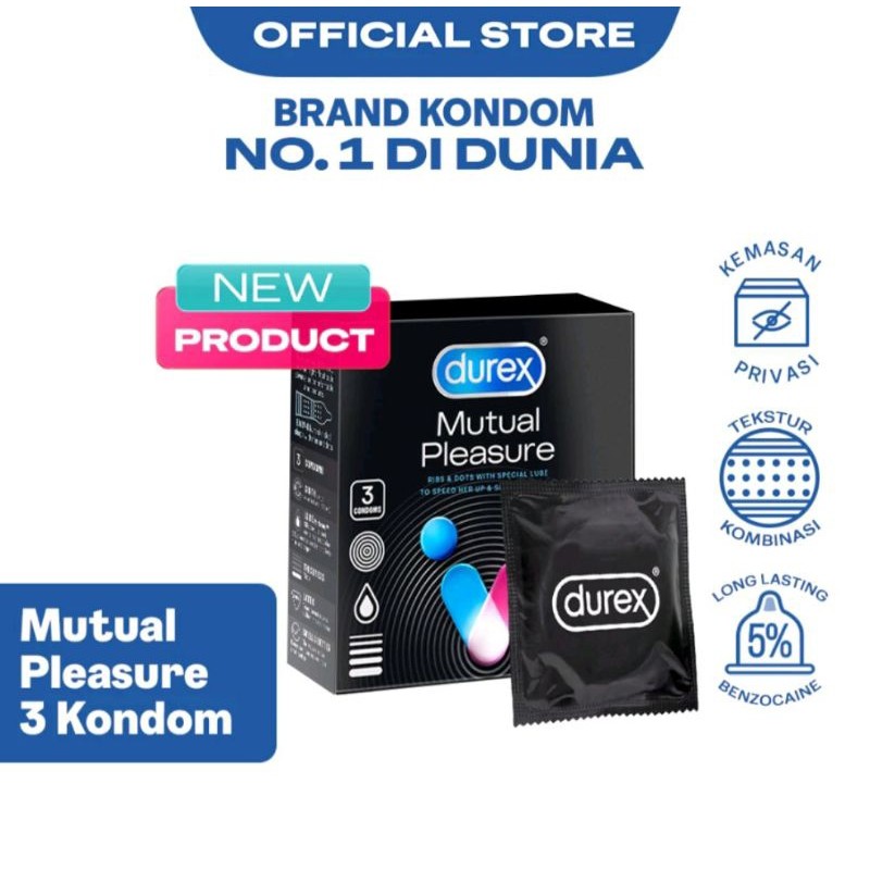 {Privasi Aman] TERBARU!!Kondom Durex Mutual Pleasure isi 3pc -dengan tekstur bergaris dan bergerigi