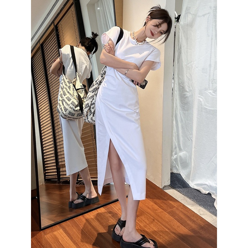 CUCI GUDANG MISS EMITA Baju Dress Putih Polos Panjang Kondangan Simple Elegan Formal Dress Pesta