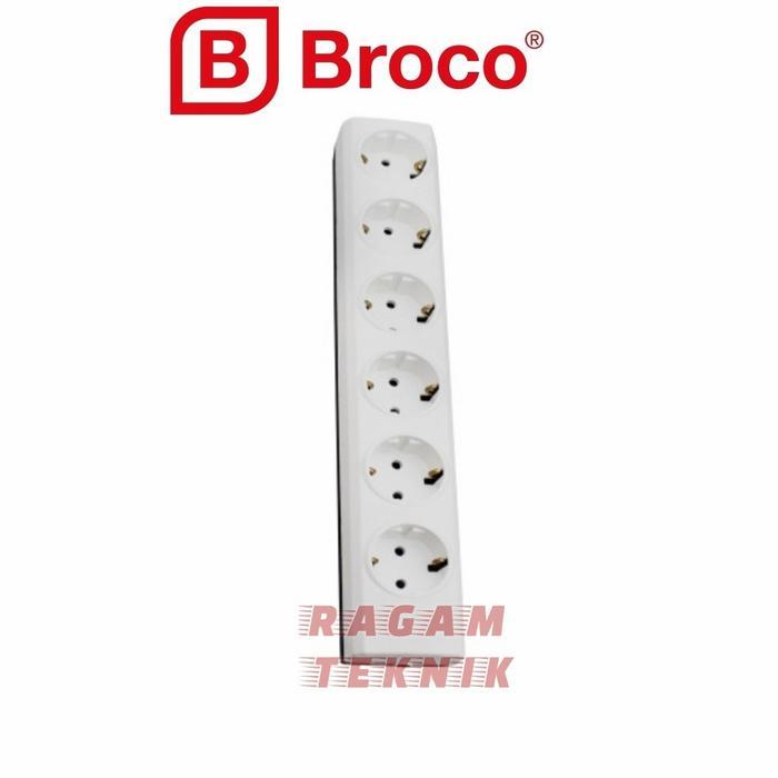 Stop Kontak Broco 6 Lubang Terminal Arde Kuningan Colokan Portable