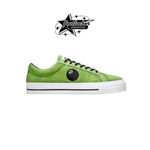 Sepatu Converse Stussy X  One Star Pro Ox 8 Ball Green Flash White Black  Original   Unisex