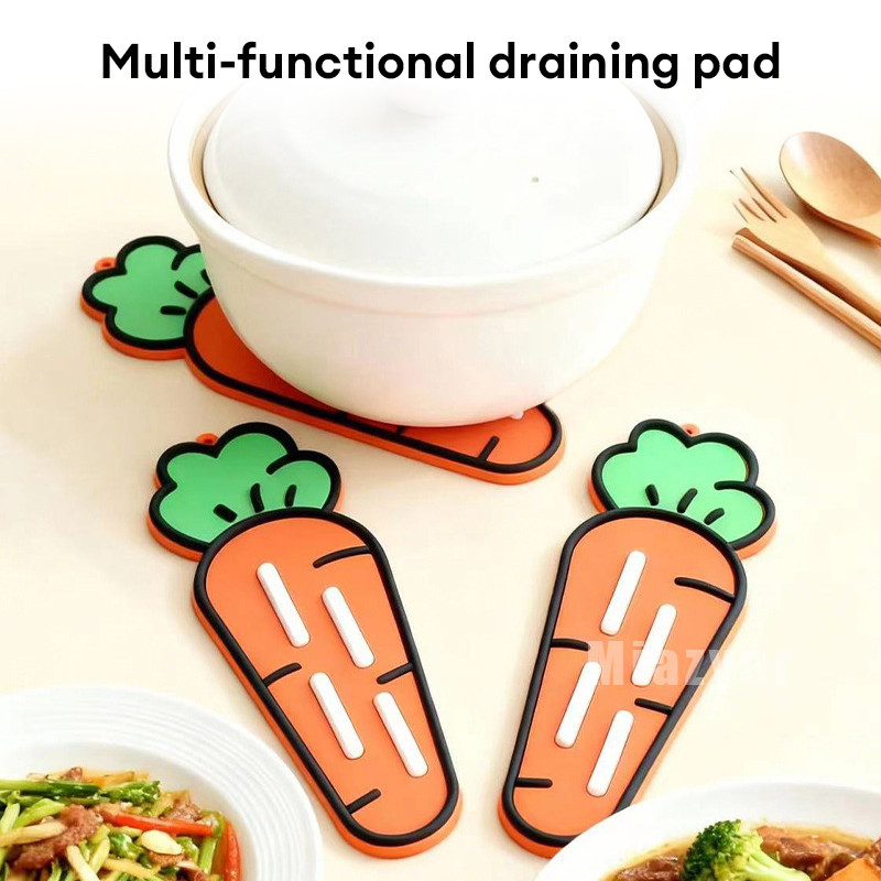 Alas tutup panci wortel/alas drainase multifungsi karet lembut dapur Mia