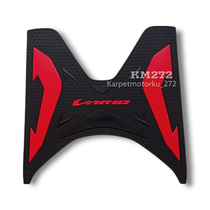 Karpet Motor Vario 125 & 150 Full Karet Anti Licin alas  kaki  motor  vario  125 - Merah, Vario 125 