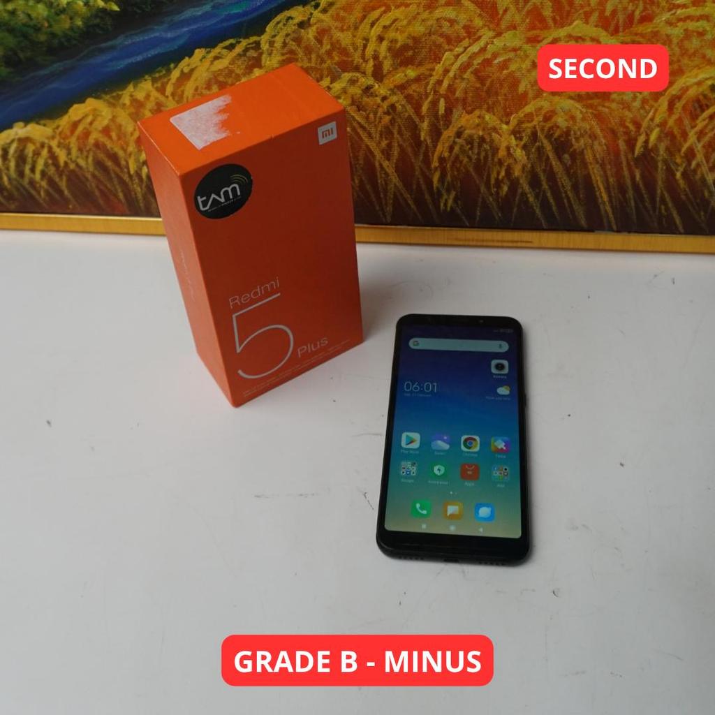 XIAOMI REDMI 5 PLUS 4/64 GB GRADE B - MINUS HP SECOND ORIGINAL SINAR MUTIARA CELL
