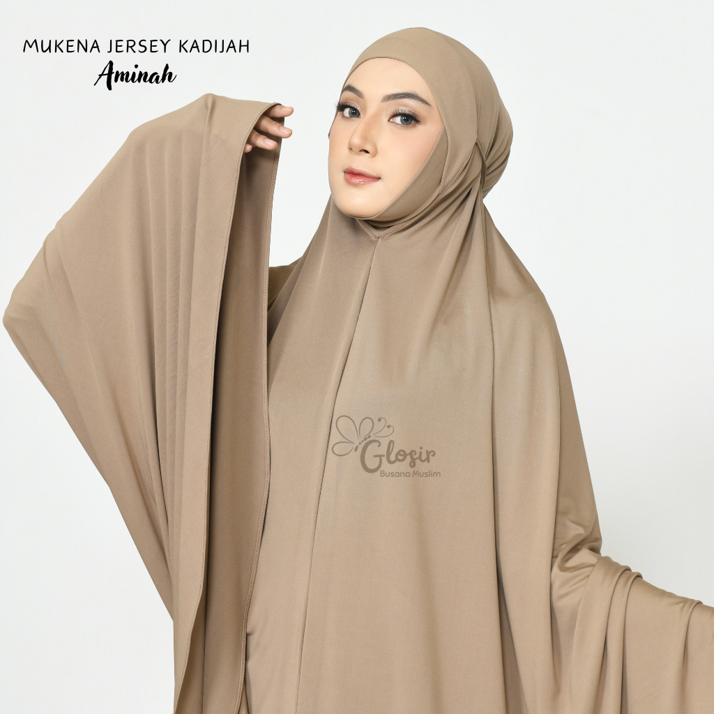Jerry OFC - Mukena dewasa jersey  dagu penutup jumbo polos  mukena  dagu