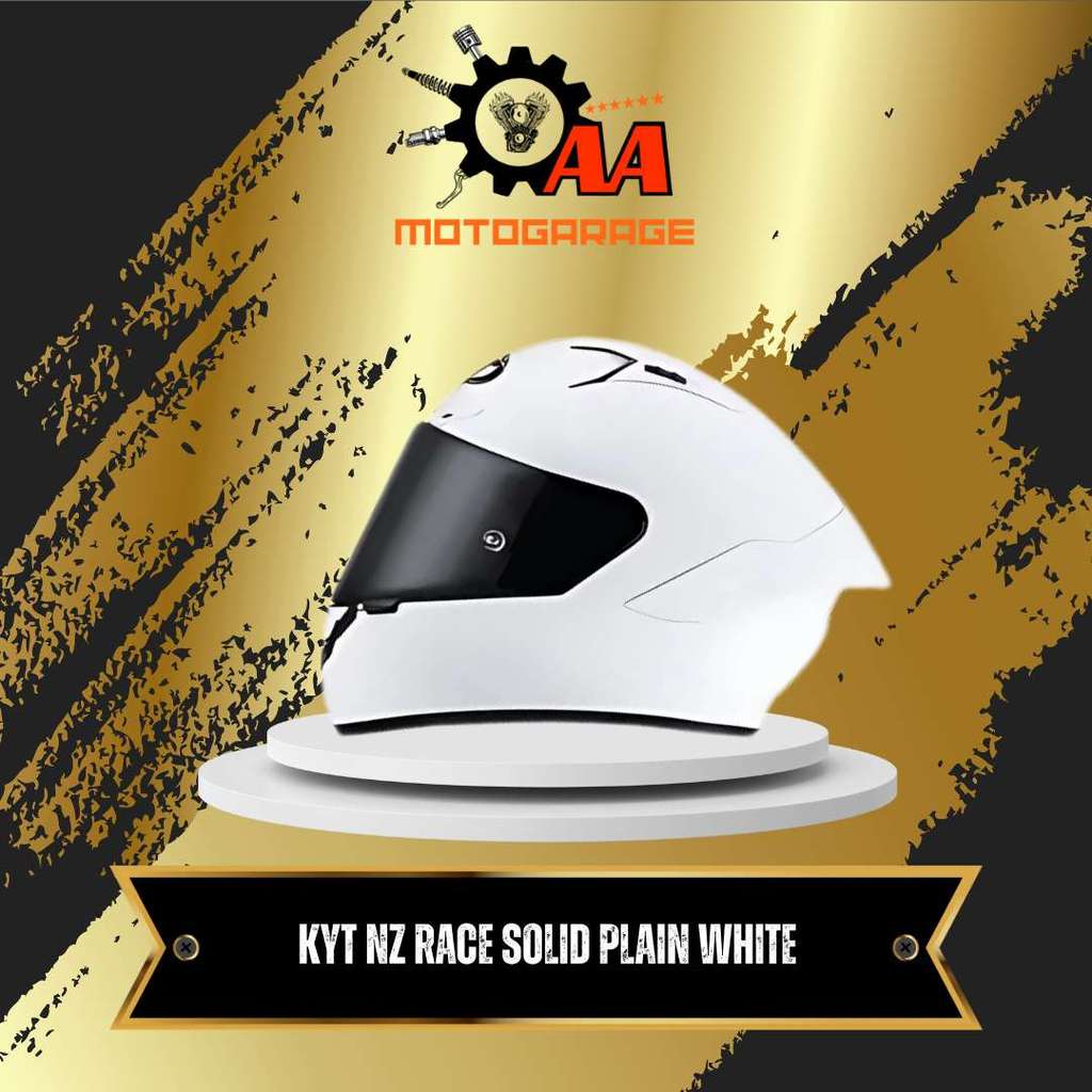HELMET FULL FACE KYT NZ RACE SOLID PLAIN WHITE
