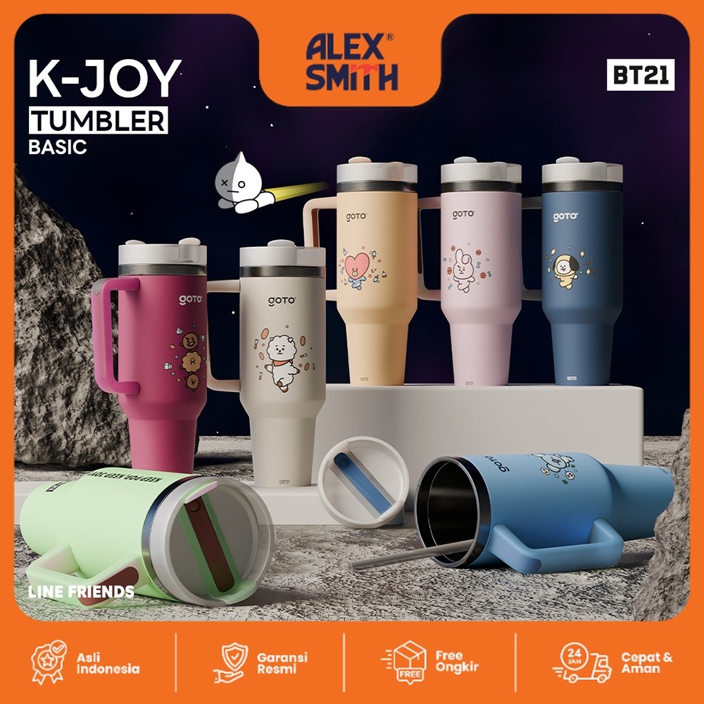 Goto K-Joy X BT21 Tumbler Tahan Dingin Panas Botol Tempat Minum Aesthetic 1.2L