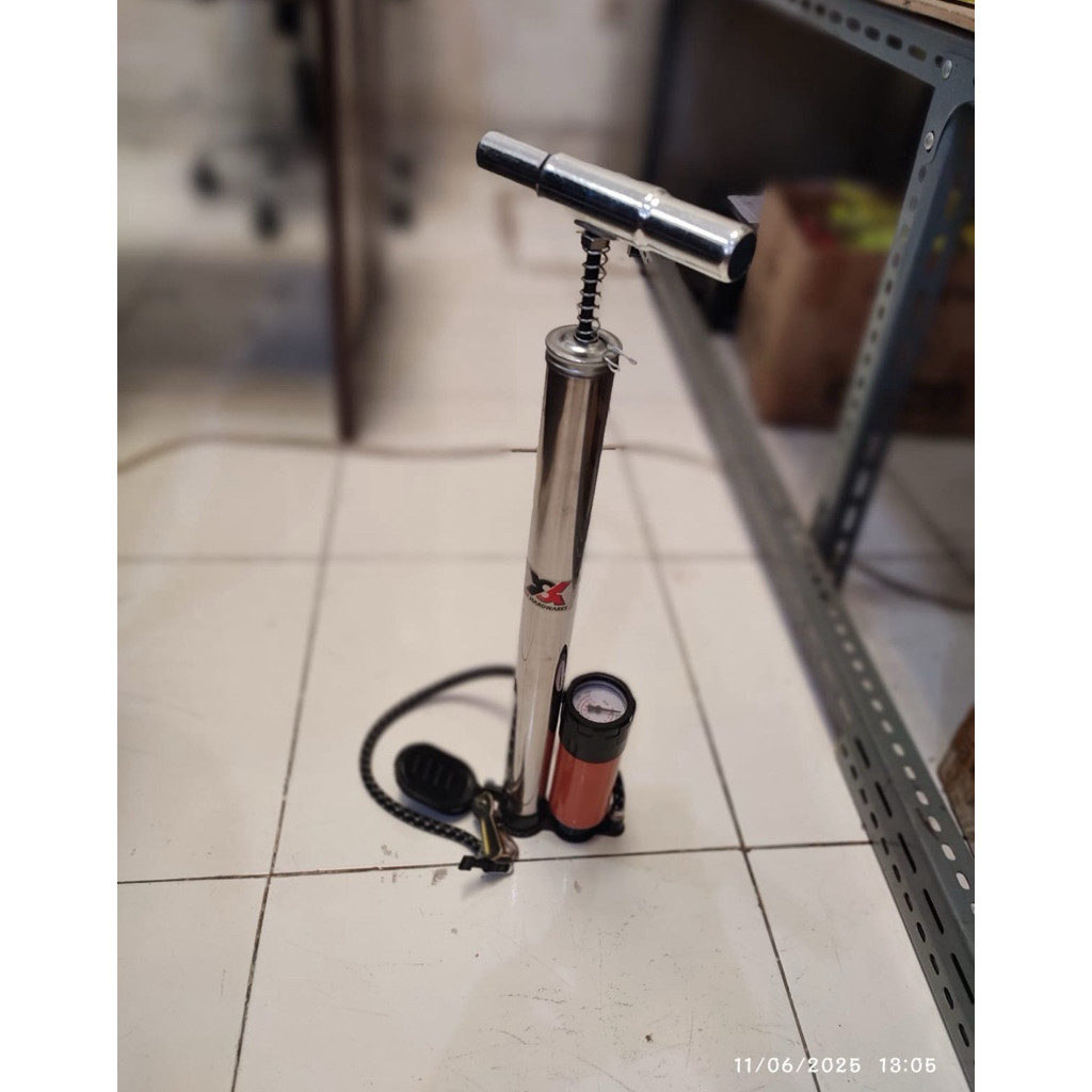 Pompa Angin Sepeda Manual + Meter YSK - Pompa Ban Roda Sepeda Motor