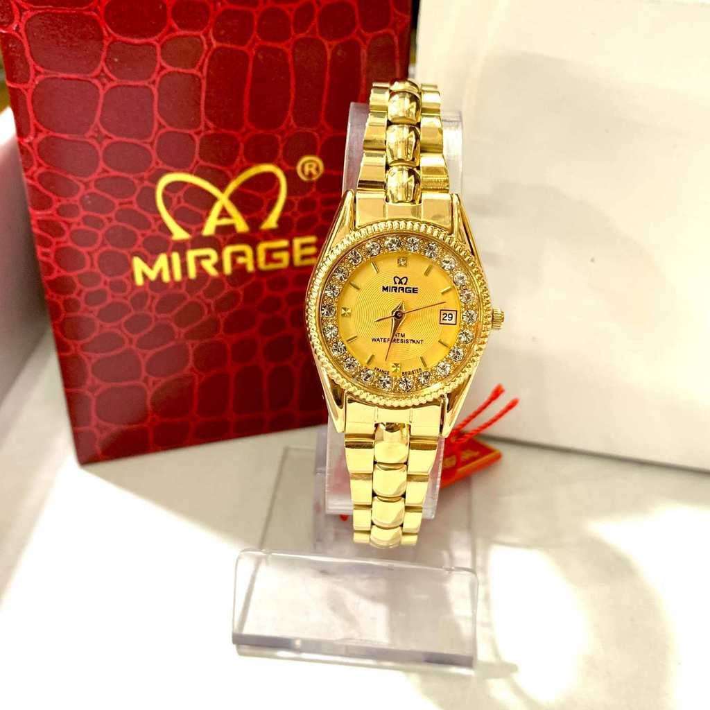 Jam Tangan Wanita Permata Mirage Rx Kuning Tanggal Aktif Tahan Air Original