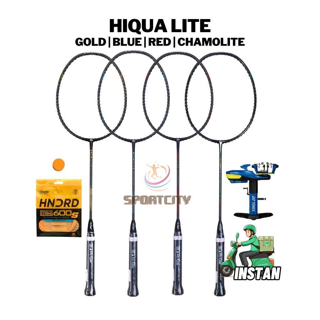 Raket Badminton HIQUA LITE 32lbs RED BLUE GOLD CHAMO LITE Original
