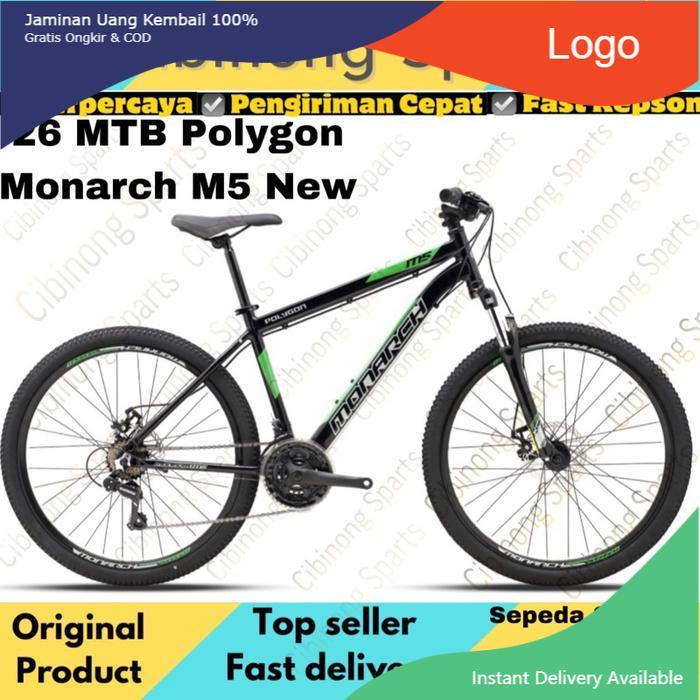 Sepeda Gunung MTB 26 Polygon Monarch 5 Alloy Alluminium New - Hitam Hijau