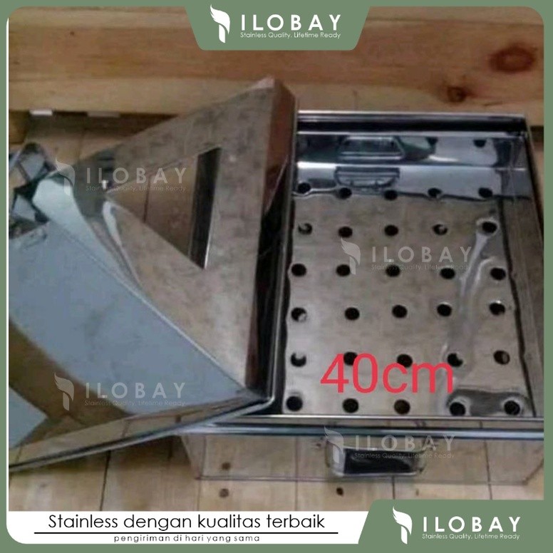 KLAKAT kukusan kotak ukuran 40cm / klakat kotak kukusan steamer 40cm / klakat persegi stainless 40cm