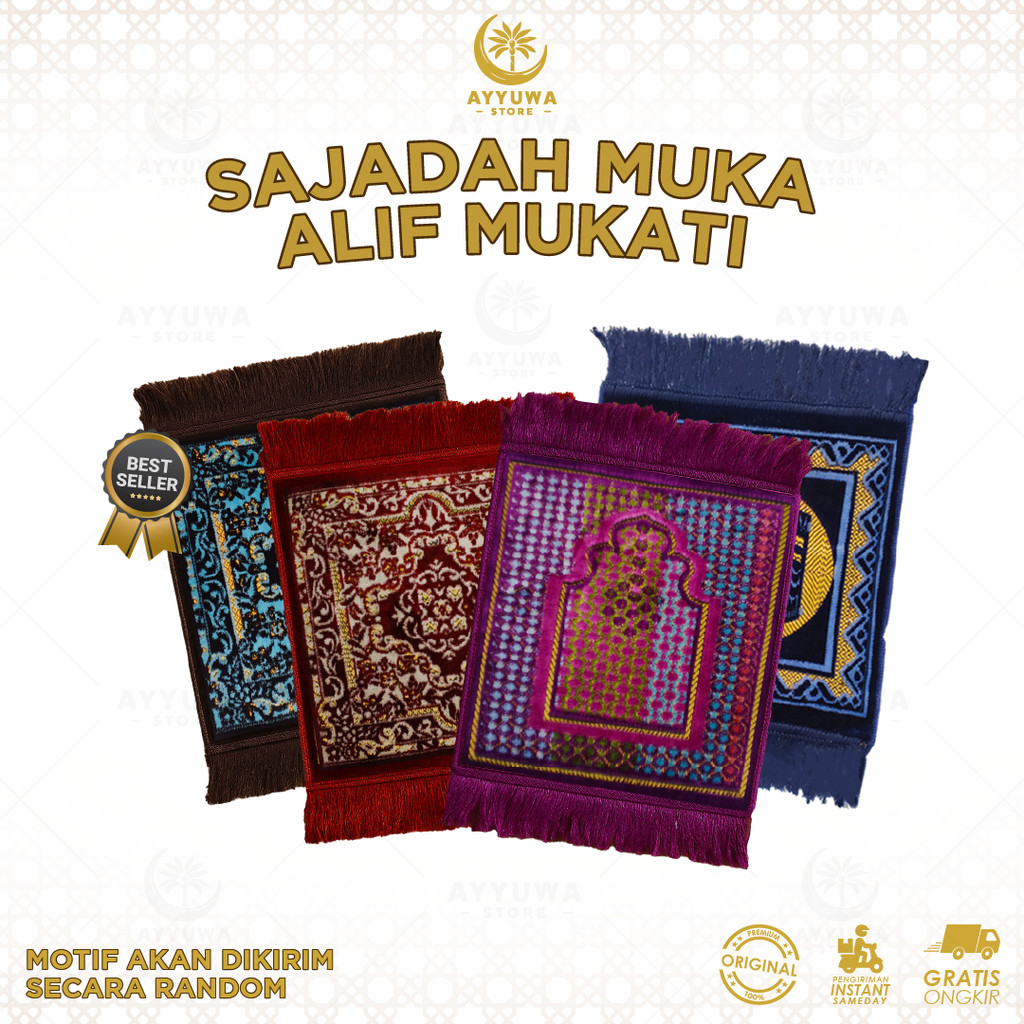 SAJADAH TRAVEL ALIF MUKATI / SAJADAH BLUDRU KECIL SOUVENIR OLEH OLEH HAJI DAN UMROH