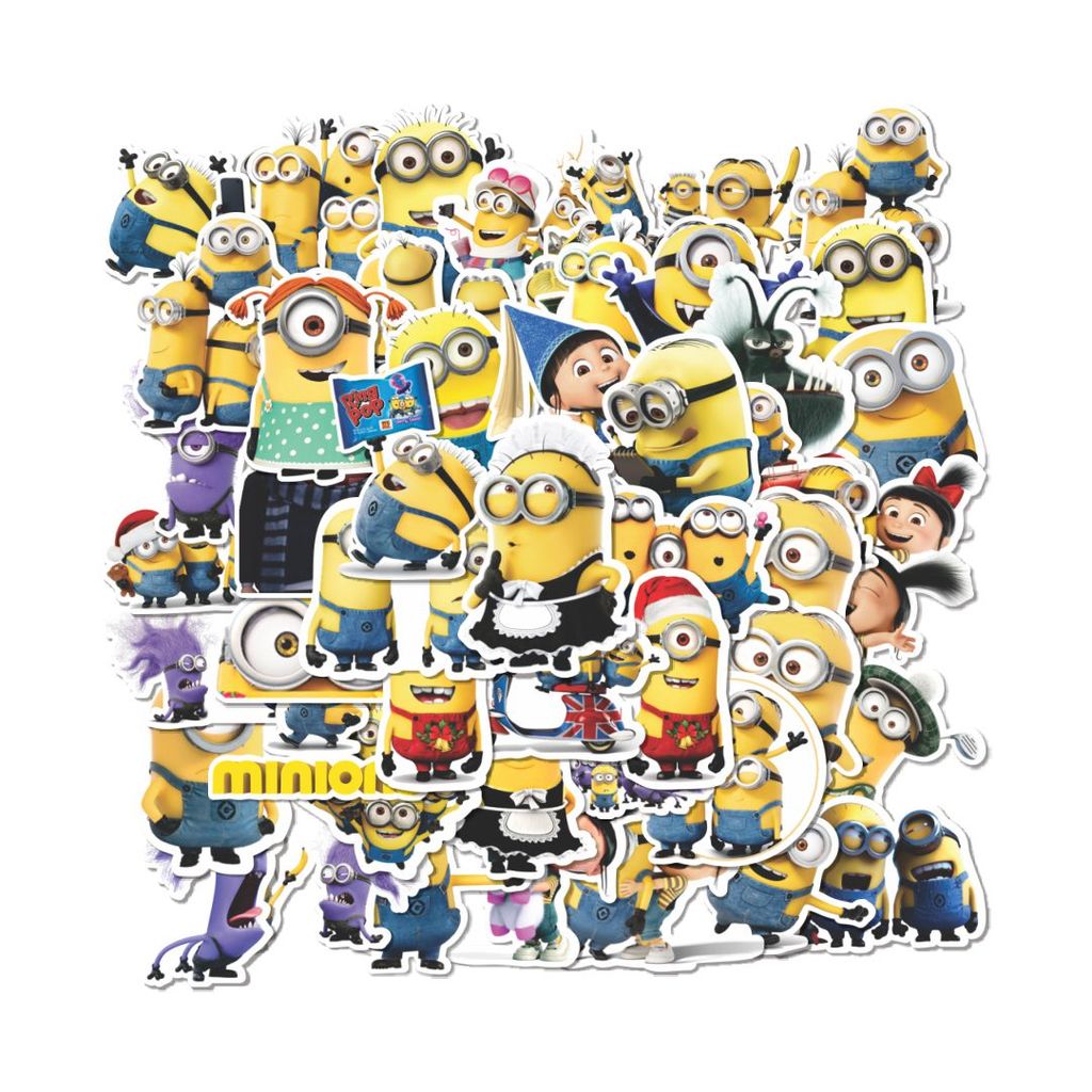 COD 50 PCS Stiker Despicable Me Minions 1 Stiker Tahan Air – Ideal untuk Melindungi dan Mendekorasi 