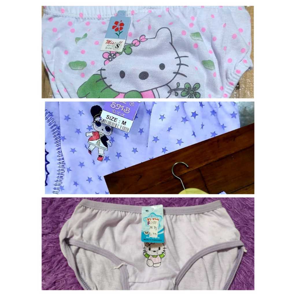 CD Celana Dalam Anak Cewek, Obral Murah, OB Sablon HK Putih