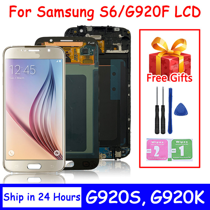 5.1" in Super AMOLED For Samsung S6 G920 SM-G920F G920F G920FD LCD splay Tou Screen gitizer Assembly