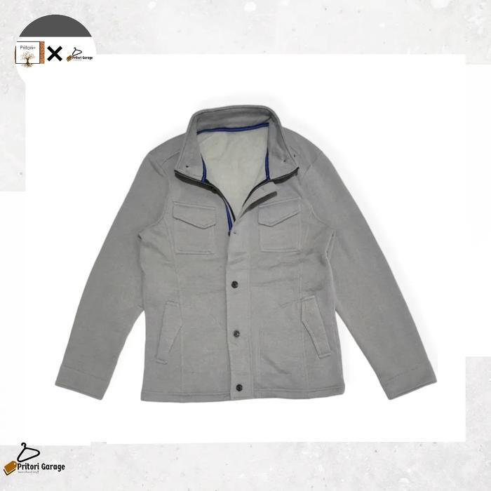 Trucker Wool Fleece Sherpa Jacket Steelo Tapped Selvedge Light Grey