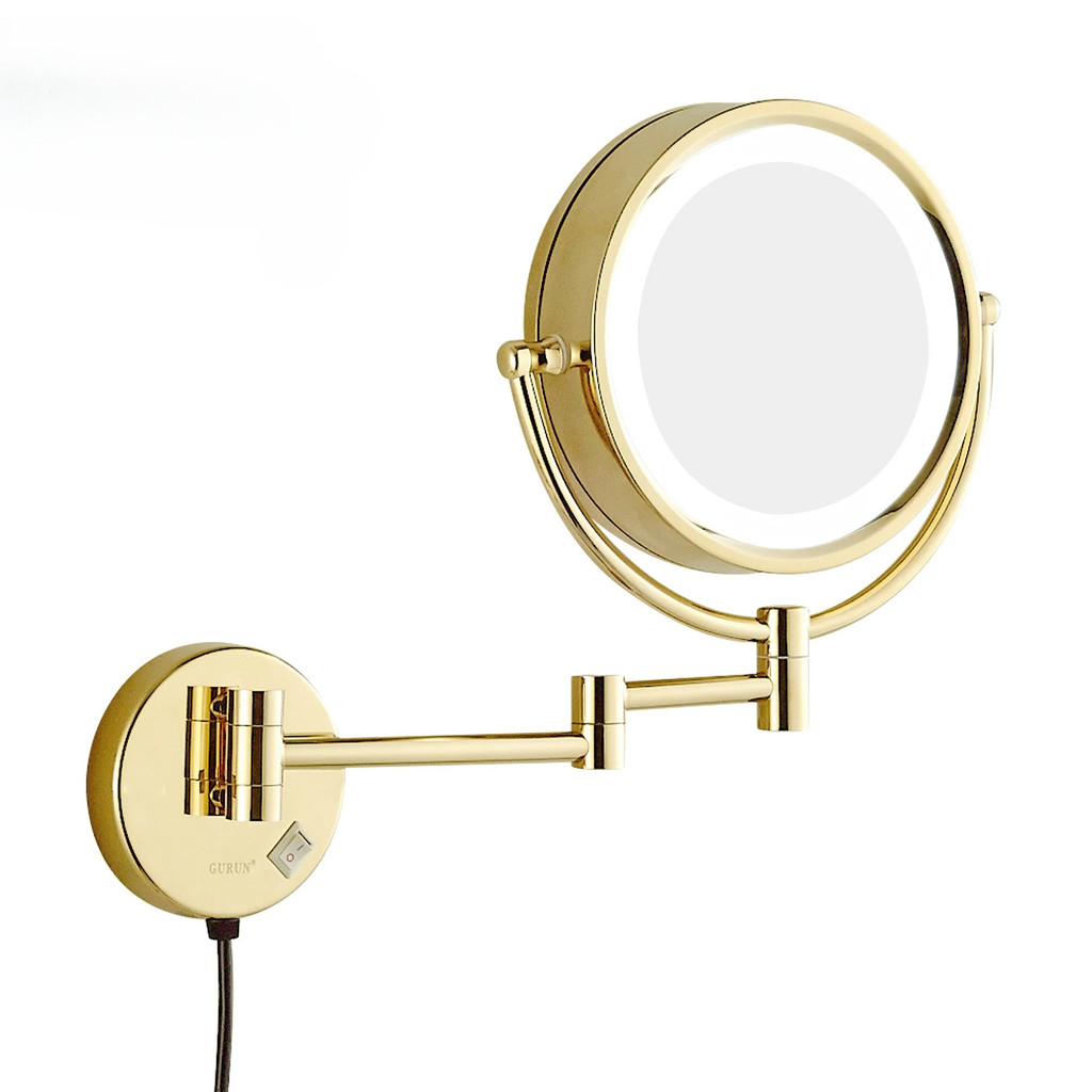 Led Folng Bathroom Mirror with 3X 5X  7X 10 Magnifying Bathroom Makeup Mirrors Double Face Led Mirro