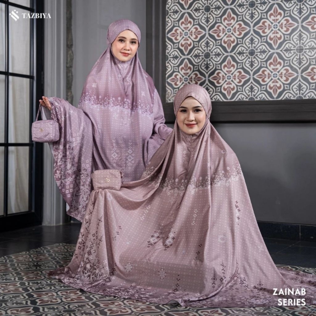 ORIGINAL 100% [NEW] MUKENA TAZBIYA TRAVEL 2IN1 | Mukena Travel Motif Premuum Jumbo Dewasa | Mukena T