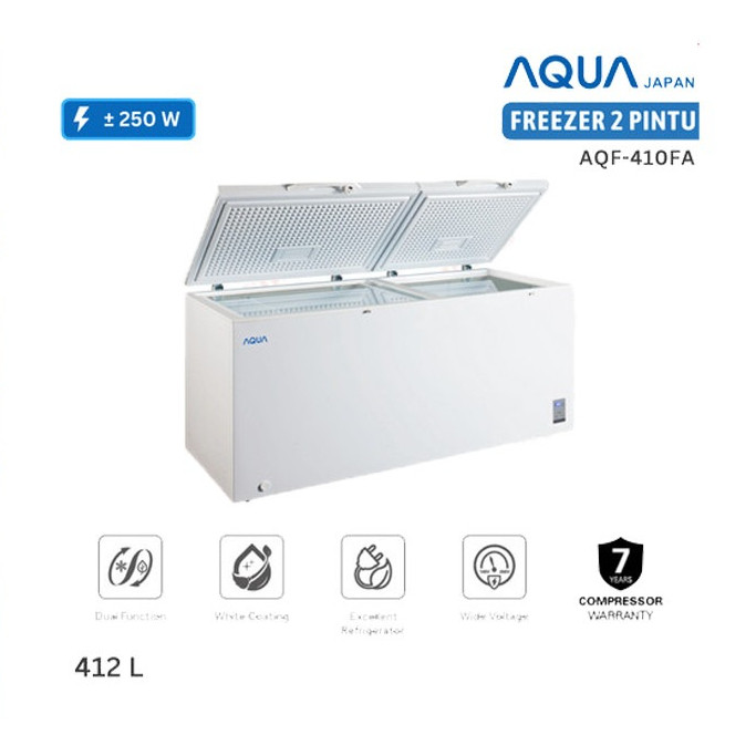 Chest Freezer AQUA 400 Liter AQF-410FA Freezer Box AQUA AQF 410 FA garansi resmi