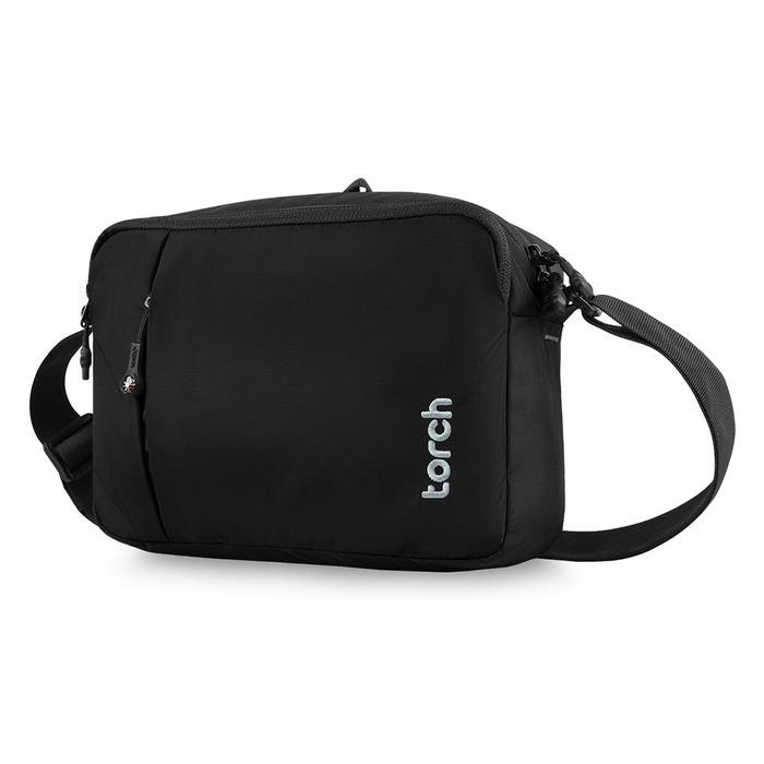 (Style Mall.id) Torch Tas Selempang Bahu Pria Wanita - Sling Bag Travel Pouch Gifu 3L - Hitam Polos