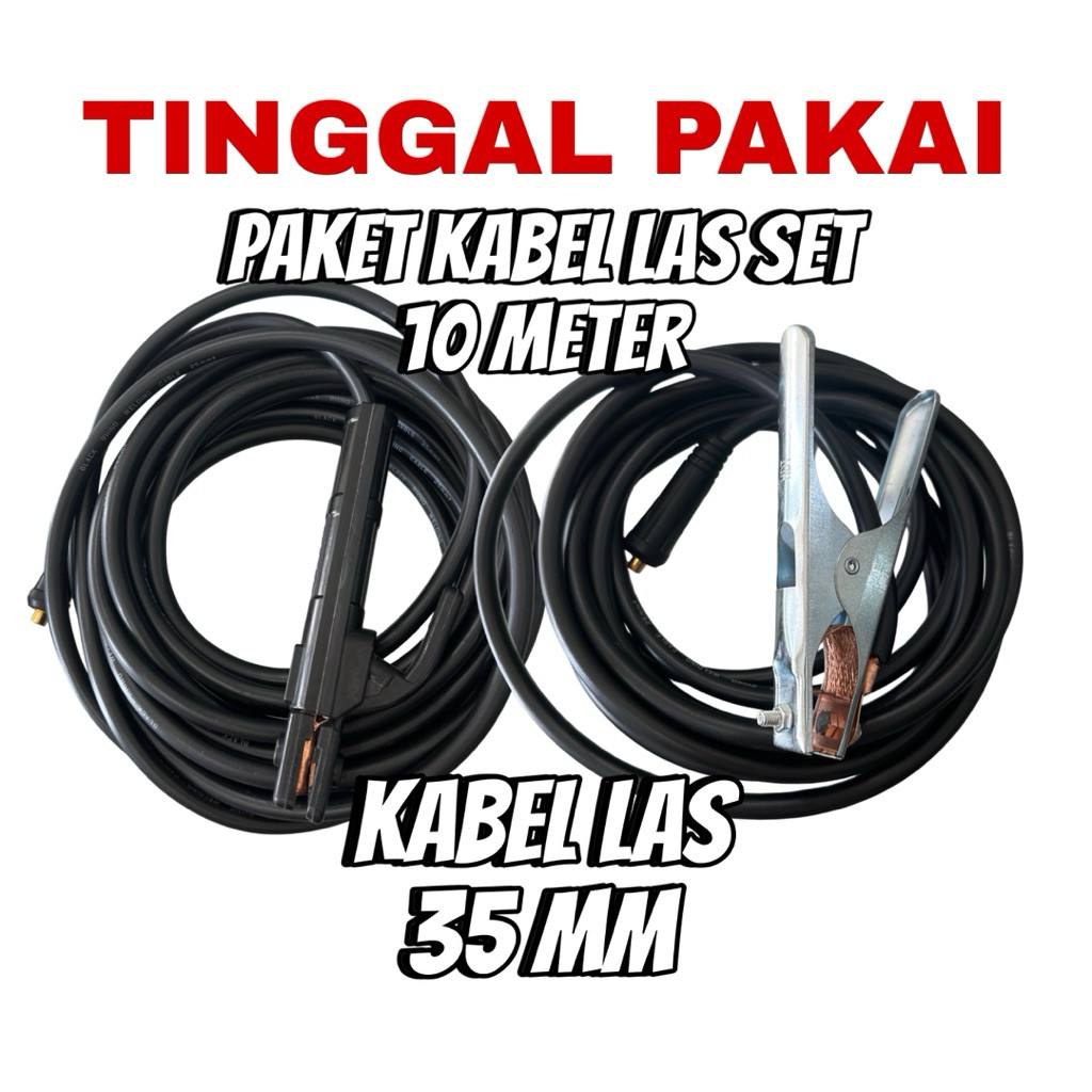 KOMPLIT kabel las set 10 meter 35 mm Rhino kabel las plus masa kabel trafo las listrik