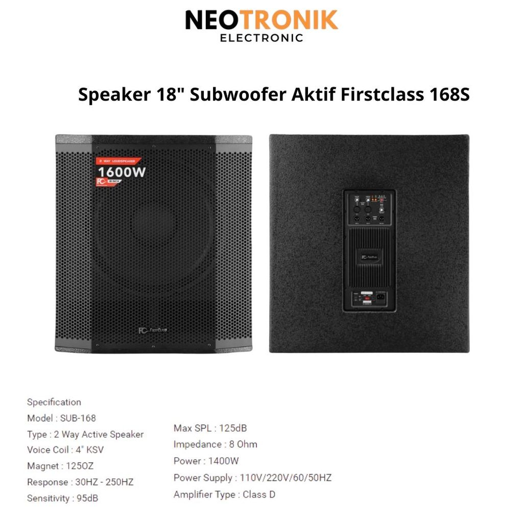 Speaker Subwoofer Aktif 18 Inch Firstclass JP 160 PRO SUB - 168S