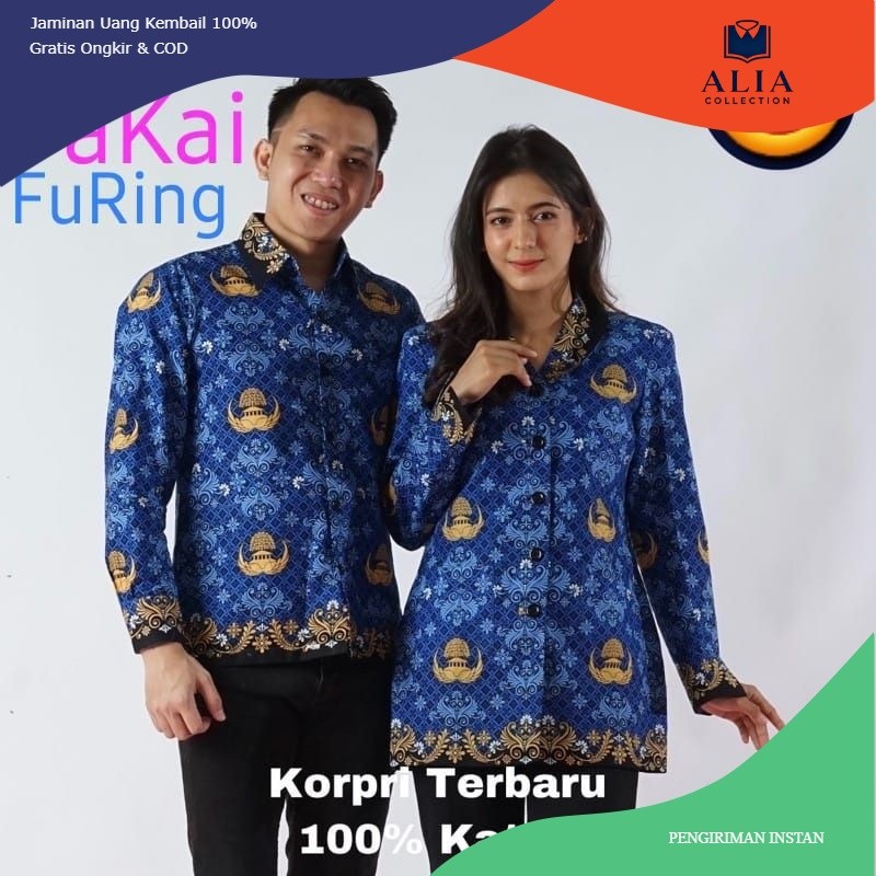 Seragam korpri terbaru Krah hitam full furing // baju korpri terbaru kerah hitam // baju seragam kor