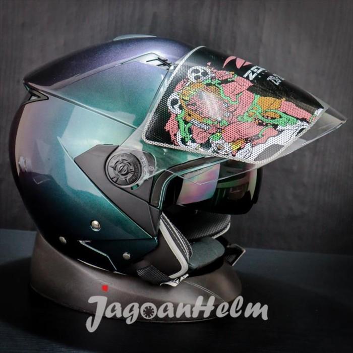 ZEUS HELM ZS 205 | SOLID | ZS205 HALF FACE  DOUBLE VISOR - CHAMALEON PURPLE, L